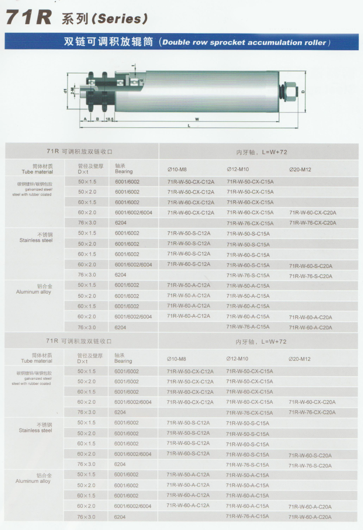 雙鏈可調(diào)積放輥筒